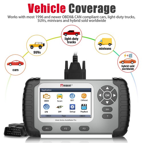 [US/UK/EU Ship] VIDENT iAuto708 Full System All Make Scan Tool engine/transmission,ABS/Airbag,instrument/steering wheel/oil light/reset/EPB