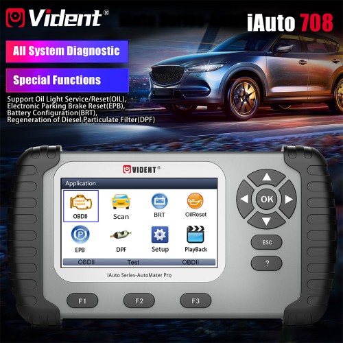 [US/UK/EU Ship] VIDENT iAuto708 Full System All Make Scan Tool engine/transmission,ABS/Airbag,instrument/steering wheel/oil light/reset/EPB