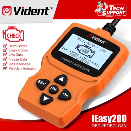 VIDENT iEasy200 OBDII/EOBD+CAN Code Reader for Vehicle Checking Engine Light Car Diagnostic Scan Tool