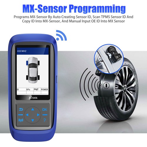 XTOOL TP150 Tire Pressure Monitoring System OBD2 TPMS Diagnostic Scanner Tool TPMS Program with 315&433 MHZ Sensor