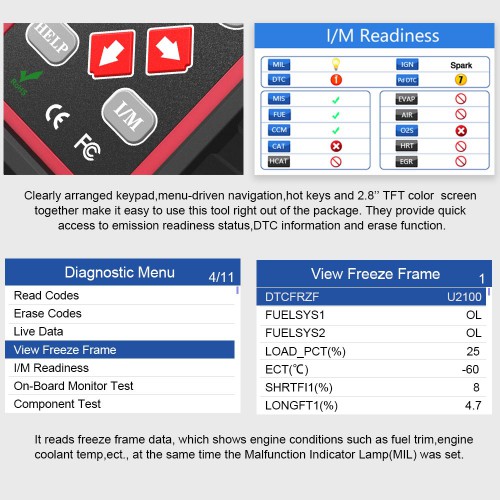 VIDENT iEasy320 OBDII/EOBD+CAN Code Reader free shipping