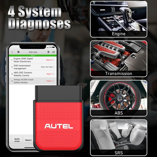 AUTEL MaxiAP AP200H Bluetooth OBD2 Scanner Code Reader for All Vehicles Supports Android, IOS Free Shipping
