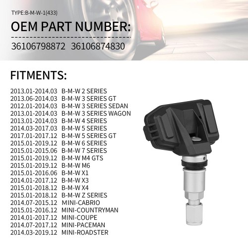 TPMS Car Tire Pressure Monitoring System TYPE-BMW1-433