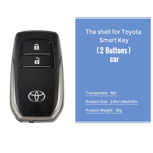 Key Shell for Toyota Highlander 1690 Type 2 Buttons with Logo Fit XM Smart Key 5pcs/lot
