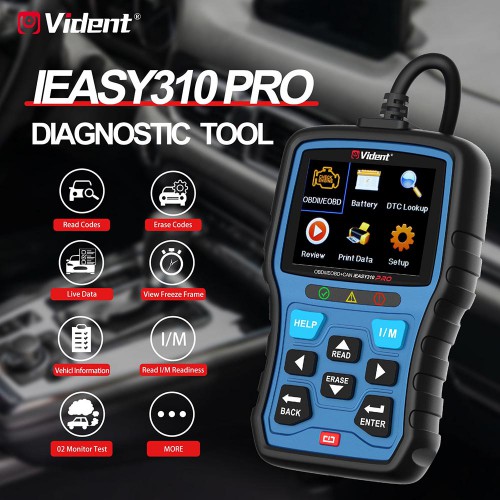 VIDENT iEasy310 Pro(Sapphire) Enhanced OBD2 Automotive Scanner Professional OBDII Code Reader Engine Fault Scan Tool Car Diagnostic Tool