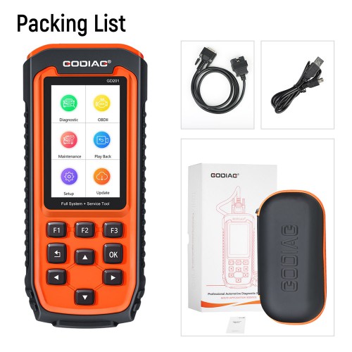 [US Ship Only] GODIAG GD201 Professional OBDII All-makes Full System Diagnostic Tool with 29 Service ABS Airbag Oil Light Reset