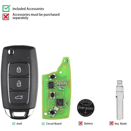 [US/UK/EU Ship] XHORSE XKHY05EN HYU.D style Wired Universal Remote Key Fob 3 Button for VVDI Key Tool (English Version) 5pcs/lot