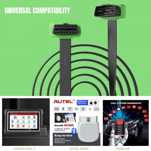 VXDIAG VCX SE OBD Extension Cable For LAUNCH X431V, AUTEL AP200, Original Main OBD 2 Extended Connector 16Pin Male To Female