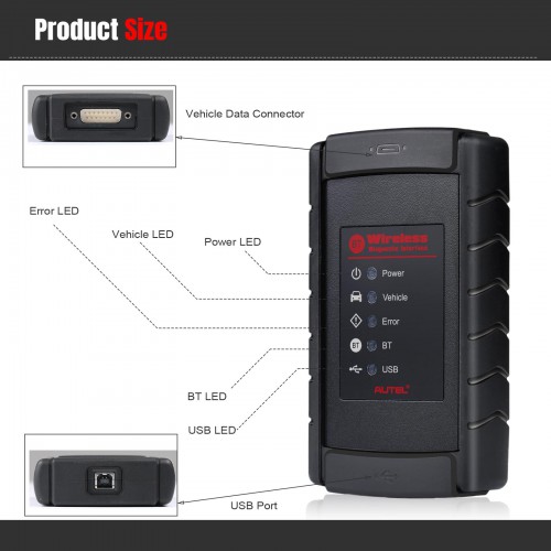 Autel VCI Bluetooth Adapter Wireless Diagnostic Interface Bluetooth Connection VCI For MS908S/ MS908/ MK908/ MS905/ MaxiSys Mini