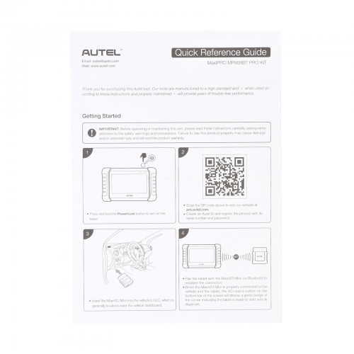Autel MaxiPRO MP808BT Pro KIT OE-Level Full System Diagnostic Tool with Complete OBD1 Adapters Support Battery Testing