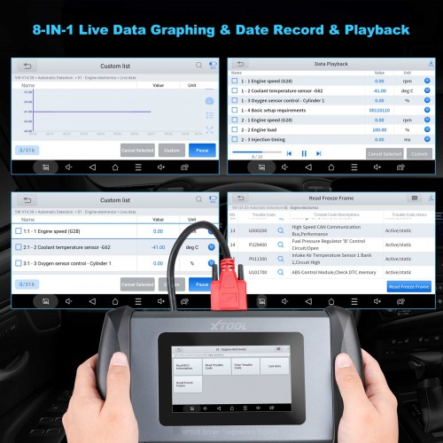 XTOOL InPlus IP508 OBD2 5 System Diagnostic Tools Car ABS SRS AT Engine Scanner with EPB Oil 6 Reset Auto VIN Online Lifetime Free Update