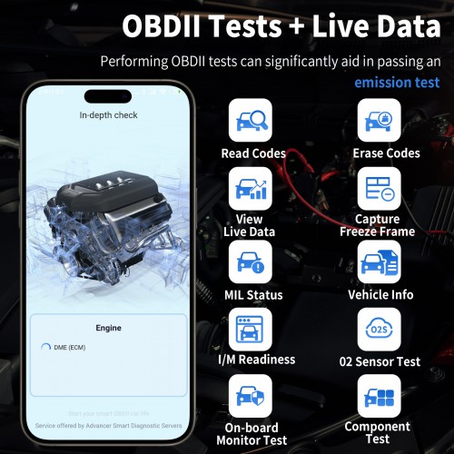XTOOL AD20 PRO Obd2 Automotive Diagnostic Tool Bluetooth obd2 Scanner Auto All Systems DIagnosis Battery Test Colorful HUD