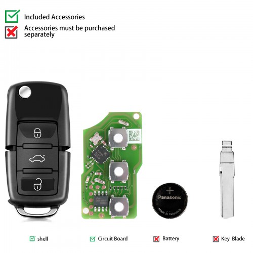 Launch LK-Volkswagen Smart Key (Folding 3-Button-Black) LK3-VOLWG-01 5pcs/lot
