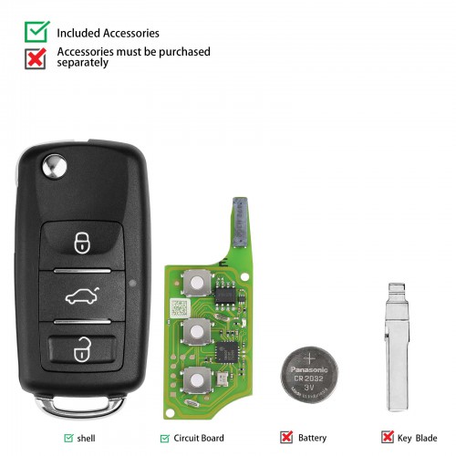 Xhorse XEB510EN Volkswagen B5 Type Super Remote with XT27B Super Chip 5pcs/lot