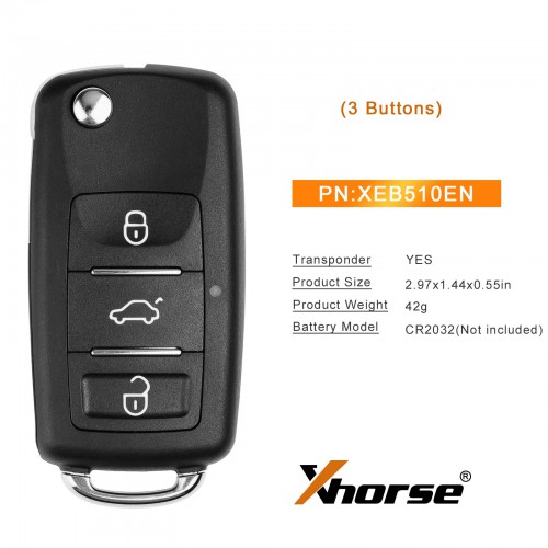 Xhorse XEB510EN Volkswagen B5 Type Super Remote with XT27B Super Chip 5pcs/lot