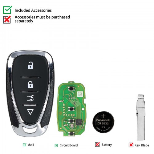 Xhorse XSCL01EN Smart Key 4 Buttons for Chevrolet Style 5pcs/lot