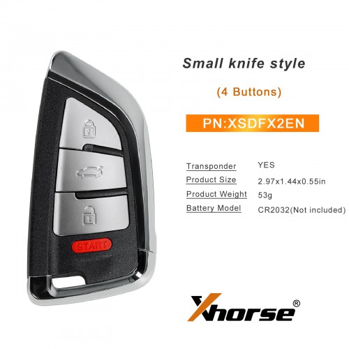 Xhorse VVDI XSDFX2EN MQB48 MQB49 XS Series Universal Smart Key SMALL KNIFE STYLE 4 Buttons 5pcs/lot