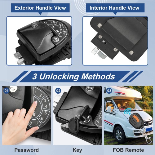 [US Ship Only] RV Keyless Entry Door Lock Camper Trailer Door Lock for RV Caravan Travel Trailer