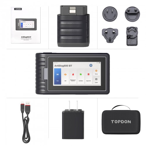 TOPDON ArtiDiag 800BT Full Systems Diagnoses, 28+ Reset Services AutoVIN/ABS Bleeding/IMMO/SAS/BMS/EPB/TPMS/Oil Reset