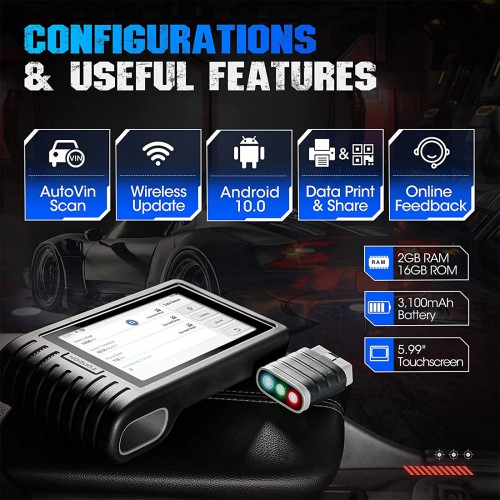 TOPDON ArtiDiag 800BT Full Systems Diagnoses, 28+ Reset Services AutoVIN/ABS Bleeding/IMMO/SAS/BMS/EPB/TPMS/Oil Reset