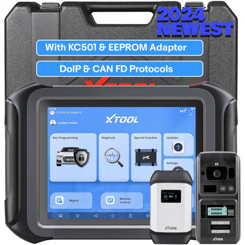 XTOOL X100 MAX Advanced Key Programming Tool + KC501+EEPROM Adapter Topology Mapping, ECU Coding/Programming, Bi-Directional Control CANFD/DoIP