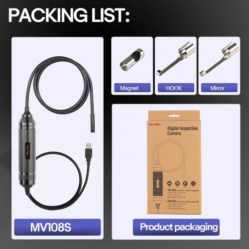 Autel MaxiCOM MK900-BT MK900BT Diagnostic Scanner CAN-FD&DOIP with MV108S 8.5mm Digital Inspection Camera