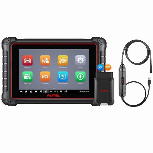 Autel MaxiCOM MK900-BT MK900BT Diagnostic Scanner CAN-FD&DOIP with MV108S 8.5mm Digital Inspection Camera
