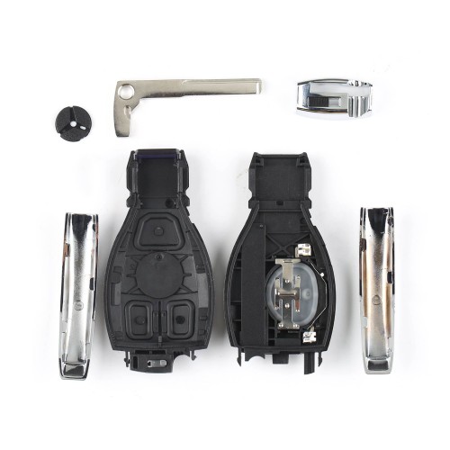 [US/EU/UK Ship No Tax] Best Quality Benz Smart Key Shell 3-button with Single Battery 5pcs/lot