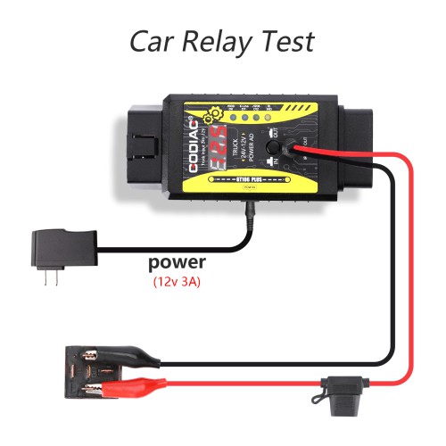 GODIAG GT106 PLUS 24V to 12V Heavy Duty Truck Adapter Fuel Injector Cleaning & Testing Relay Testing for Cars & Trucks