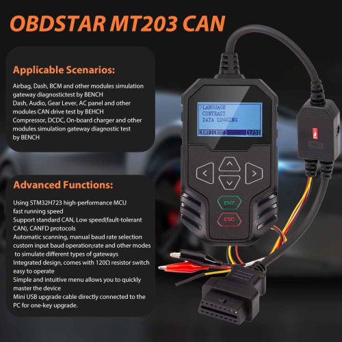 OBDSTAR MT203 CAN Driver/Gateway Simulator Support CAN Driver & Gateway Simulation 2 Years Free Update