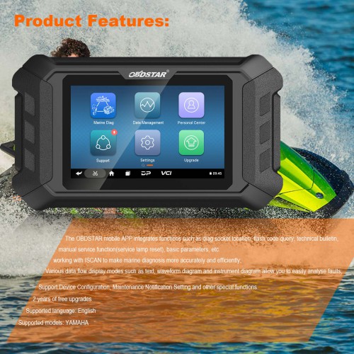 [US Ship] [Second-Handed] 90% New OBDSTAR iScan YAMAHA Marine Diagnostic Tablet Code Reading Code Clearing Data Flow Action Test