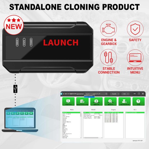 [US Ship] [Second-Handed] 90% New Launch X431 ECU & TCU Programmer Standalone PC Version Supports Checksum Correction, IMMO OFF