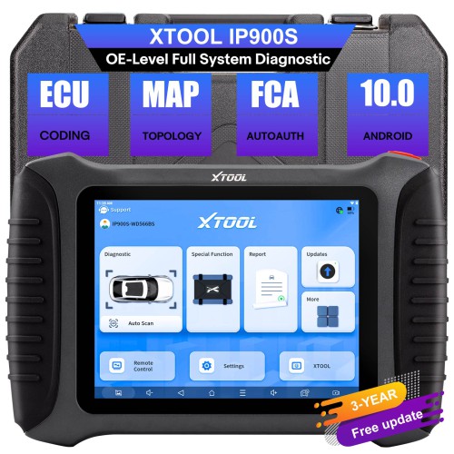 XTOOL InPlus IP900S Diagnostic Tool ECU Coding Key Programming 38+ Services Topplogy Map Add FCA AutoAuth Update Version of D8S