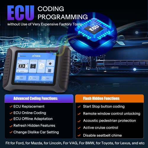 XTOOL InPlus IP900S Diagnostic Tool ECU Coding Key Programming 38+ Services Topplogy Map Add FCA AutoAuth Update Version of D8S