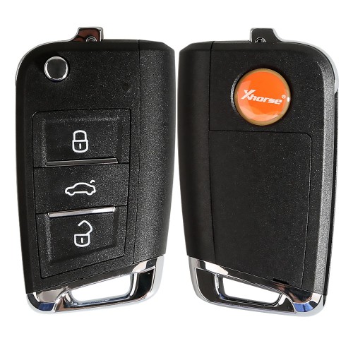 [5pcs/lot] Xhorse XKMQB5EN MQB Style 2nd Generation VVDI Wire Remote Key 3 Buttons Supports Wireless Programming