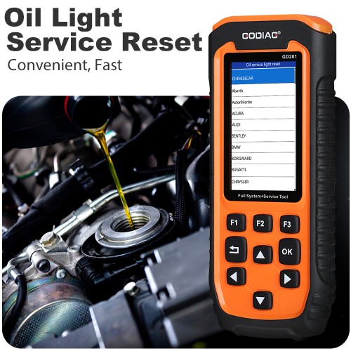 [US Ship Only] [Second-Handed] 90% GODIAG GD201 Professional OBDII All-makes Full System Diagnostic Tool with 29 Service ABS Airbag Oil Light
