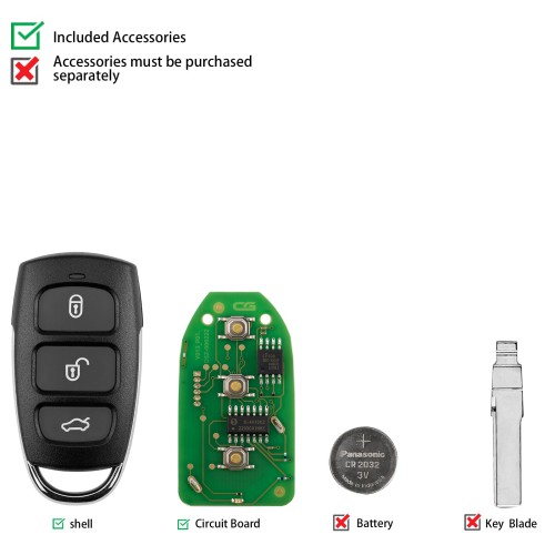 CGDI C13-000009 KI.A(Separate.3+1) Wire Remote 4 Buttons Used with CGDI K2 Remote Key Programmer 5pcs/lot