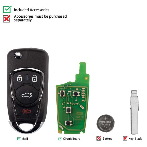 CGDI C13-000005 BUI.C New Style(Flip-4BTN) 4 Buttons Wire Remote Used with CGDI K2 Remote Key Programmer 5pcs/lot