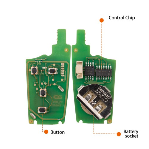 CGDI C13-000005 BUI.C New Style(Flip-4BTN) 4 Buttons Wire Remote Used with CGDI K2 Remote Key Programmer 5pcs/lot