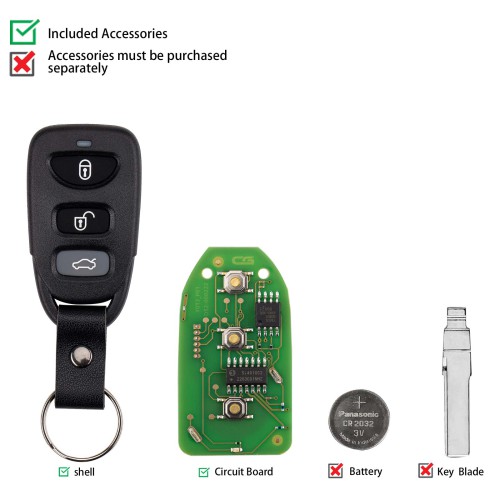 CGDI C13-000007 HYU.D Style(Separate-3+1BTN)) 4 Buttons Wire Remote Used with CGDI K2 Remote Key Programmer 5pcs/lot