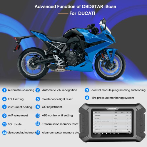[US Ship] [Second-Handed] 90% New OBDSTAR iScan for DUCATI Motorcycle Diagnostic and IMMO Programming Tool