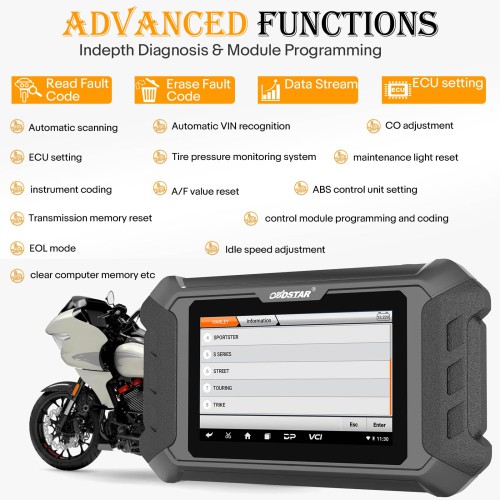 [US Ship] [Second-Handed] 90% New OBDSTAR iScan Harley Davidson Motorcycle Diagnostic Scanner Support Sevice Light Reset & Key Programming