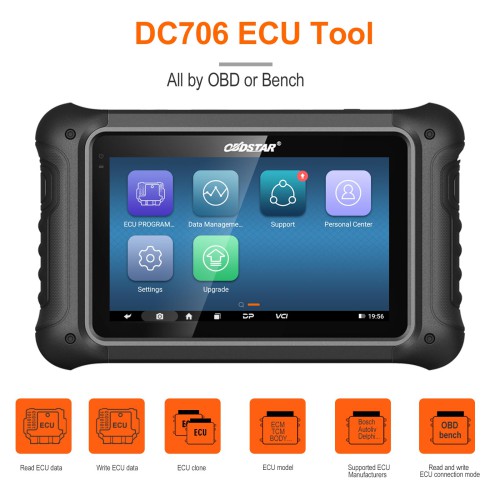 [US Ship] [Second-Handed] 95% New OBDSTAR DC706 ECU Tool Full Version for Car and Motorcycle ECU TCM BCM Programmer Cloning Tool by OBD Bench Boot
