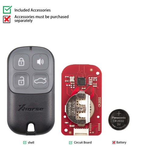 5Pcs/lot XHORSE XKXH20EN VVDI Black 4 Buttons Second Generation Universal Wired Remote