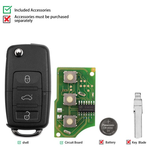 CGDI C13-000001 B5 Type 3 Buttons Wire Remote Used with CGDI K2 Remote Key Programmer 5pcs/lot