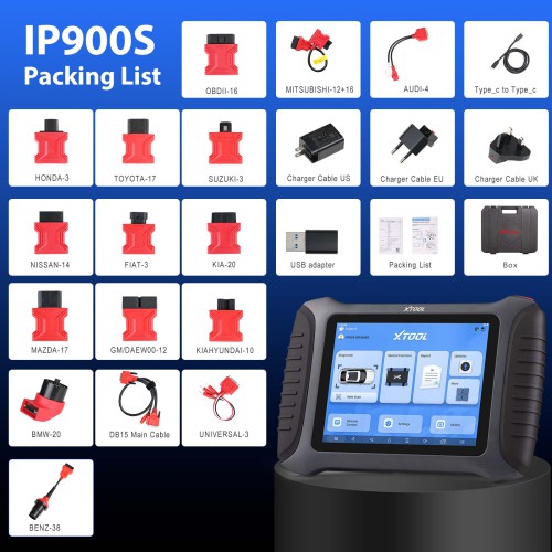 XTOOL InPlus IP900S Diagnostic Tool ECU Coding Key Programming 38+ Services Topplogy Map Add FCA AutoAuth Update Version of D8S