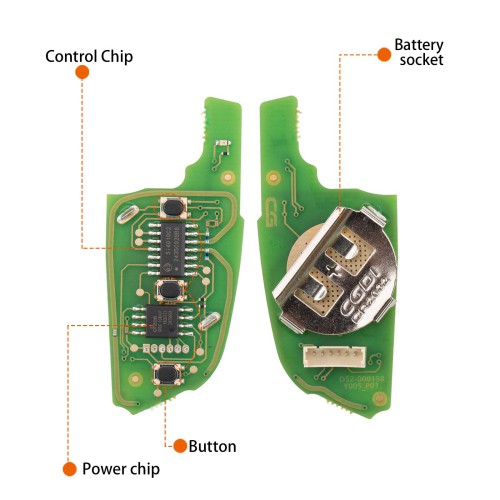 CGDI C13-000038 Metal DF(3BTN) 3 Metal Buttons Wire Remote Used with CGDI K2 Remote Key Programmer 5pcs/lot