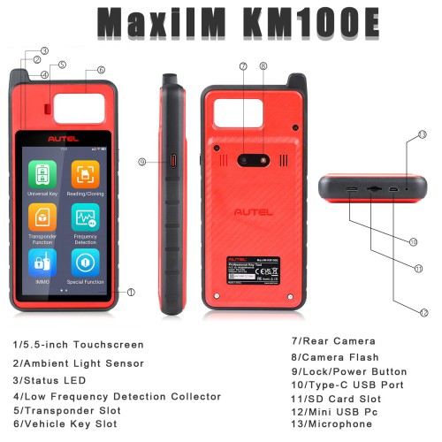 Autel MaxiIM KM100 KM100E Universal Key Generator Kit + AUTEL AT100 Super Transponder Chip 10pcs/lot