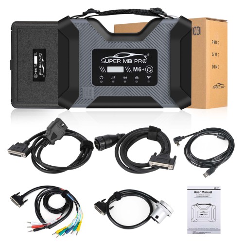 SUPER MB PRO M6+ PRO Diagnosis Tool Full Package Adds LAN Cable Connection Compatible with Original Benz Software Support W223 c206 W213 W167