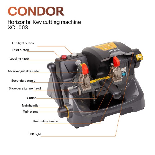 [EU Ship] Xhorse XC0300EN Condor XC-003 Mechanical Key Cutting Machine with LED